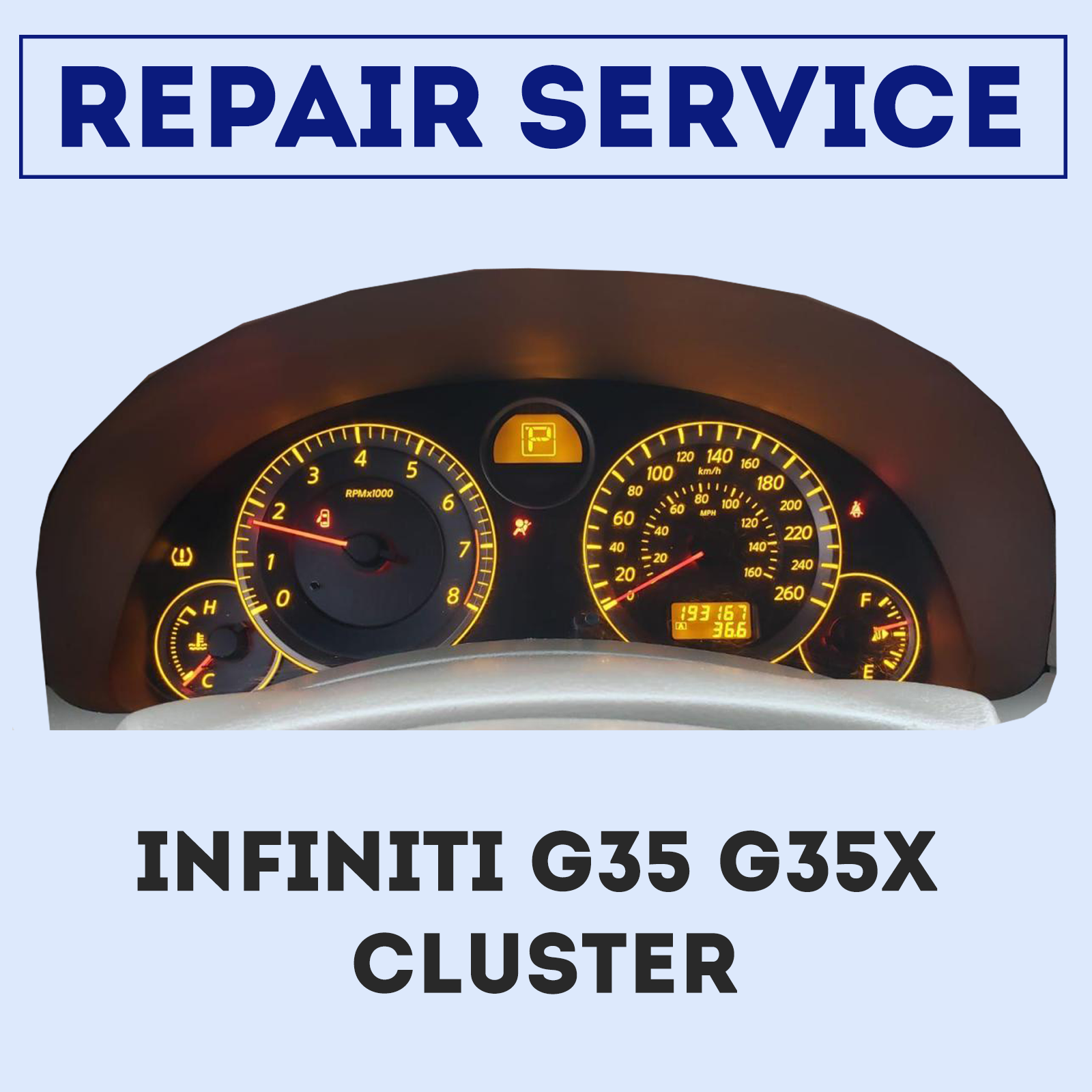 REPAIR SERVICE FOR 2004-2008 INFINITI G35 G35X INSTRUMENT CLUSTER FUEL GAUGE